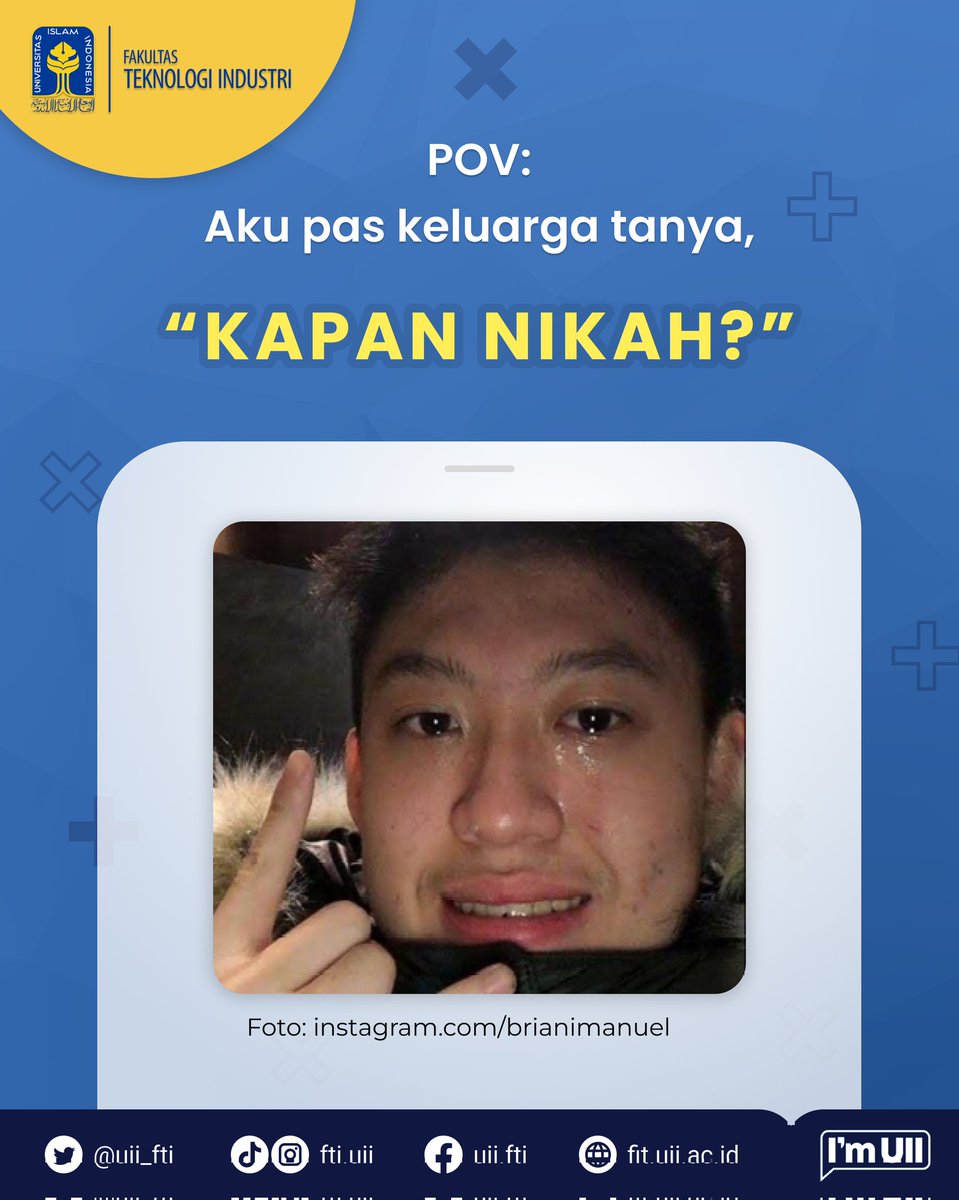 uii_fti's tweet photo. Kira-kira drama pertanyaan apa lagi nihh yang sering ditanyain ke #SobatFTI selain pertanyaan-pertanyaan yang udah #Minefti mention? Komen di kolom komentar yaa!
#Lebaran #MemeLebaran #PertanyaanLebaran #PMBUII #IdulFitri #IdulFitri1444H #IdulFitri2023 #Lebaran2023 https://t.co/PM0u74J9B0