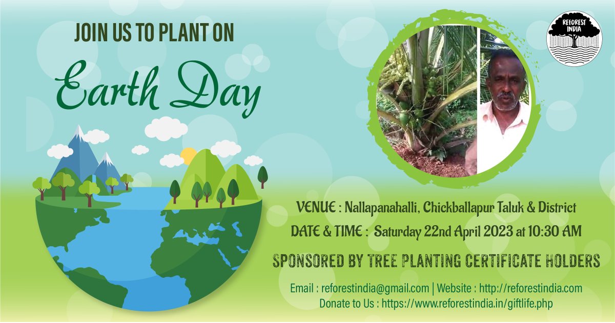 reforestindia's tweet photo. #EarthDay2023 #earthdayplantation  #jeffordwilson #treeplantation #treeplanting #planttrees #planttreetosaveearth #planttreetosavelife @RNTata2000 @anandmahindra  @FPayeng @AmlaRuia @JeffordWilson @janetyegneswaran https://t.co/tgYoR4bMni