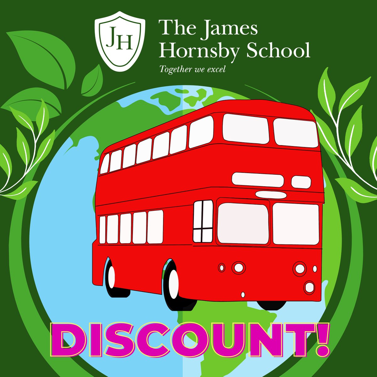"All aboard" for another #Environment week, #WorldEarthDay initiative...

As part of our effort to reduce our overall #CarbonFootprint we are delighted to be able to offer students in #JamesHornsbyFamily access to the First #Essex Student Travel Club! 

Email finance@thejhs.co.uk