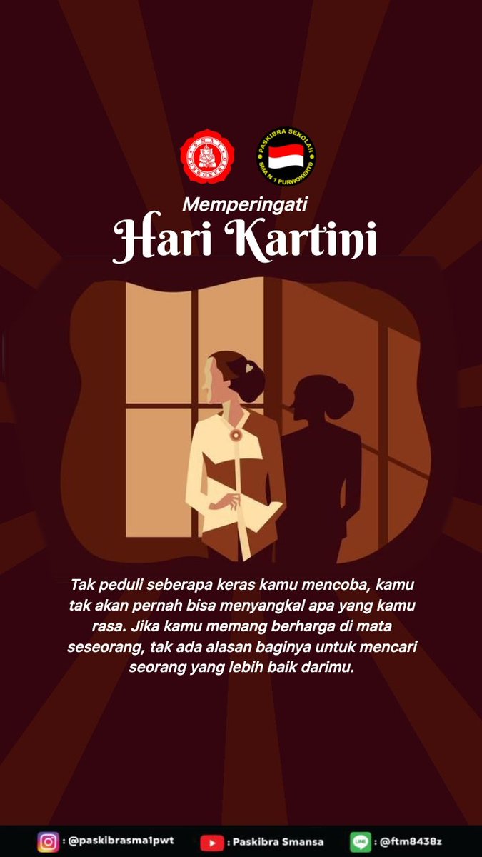Salam Paskibra 🇮🇩🇮🇩
Kami Paskibra Smansa mengucapkan Selamat memperingati Hari Kartini 2023. 

Mengharumkan tanah air tanpa menebar bunga, namun menebar ilmu serta manfaat dari para perempuan untuk Indonesia.