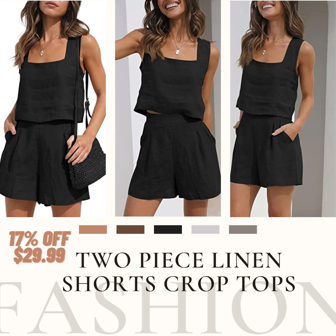 rimparvaiz's tweet image. Stay trendy and stylish this summer with our Two Piece Linen Shorts Crop Tops set, perfect for your next vacation! ☀️👙🌴 
amazon.com/dp/B0BNLTF3G6/…
#freebies #SummerVibes #TwoPieceSet #LinenShorts #CropTop