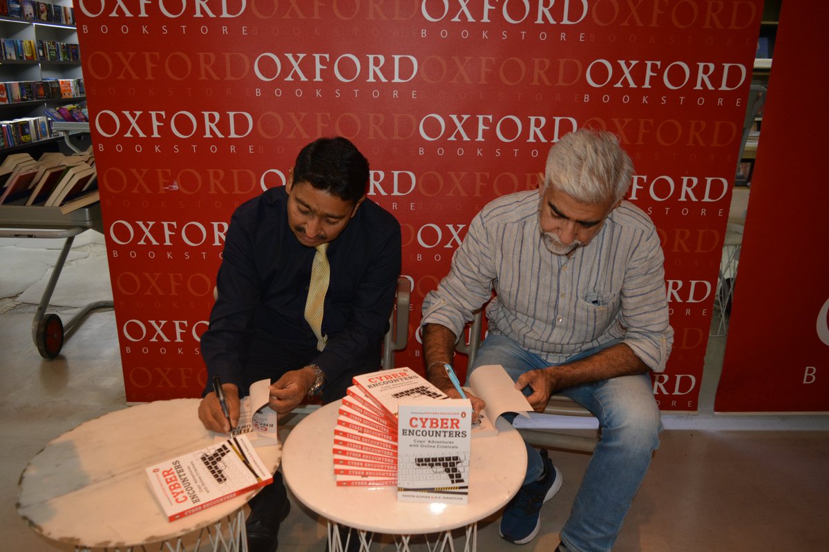 oxfordbookstore's tweet photo. Book Signing Session of "Cyber Encounters" by the authors Ashok Kumar & O.P. Manocha at Oxford Bookstore, CP, New Delhi.
Friday, 21st April 2023.
@DDNewslive @AshokKumar_IPS & O.P. Manocha @PenguinIndia
#apeejaygroup #oxfordbookstore #newrelease #cyberencounter https://t.co/OfoJCn9LCD