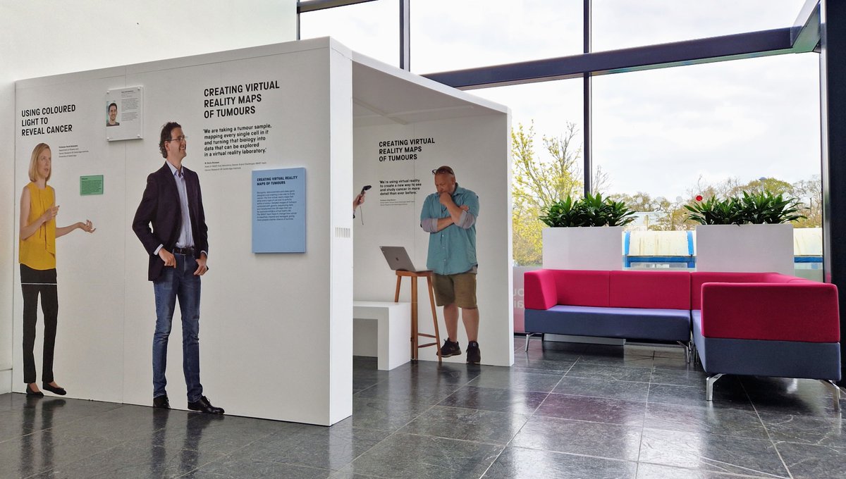 👀 Spot any familiar faces?

After a successful run <a href="/sciencemuseum/">Science Museum</a>, part of the 'Cancer Revolution: Science, Innovation &amp; Hope' exhibit and video pod is now on display in our gallery for all to enjoy!📽️

110,000+ people visited the original exhibit, showcasing <a href="/CRUK_CI/">CRUK Cambridge Institute</a> research🧬