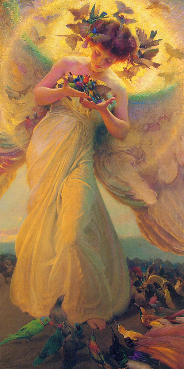 joanpopejoan's tweet photo. The Angel of the Birds by František Dvořák, 1910 https://t.co/ds5Rs4JFZm