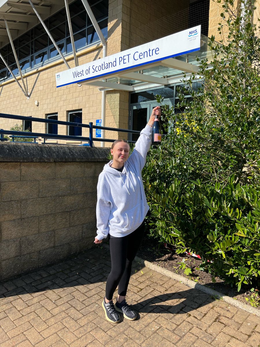_alixmaitlandx's tweet photo. The day is finally here, thanks for seeing yourself out miss lymphoma. Here’s to REMISSION💜🥲 https://t.co/oRNm9E9Tf0