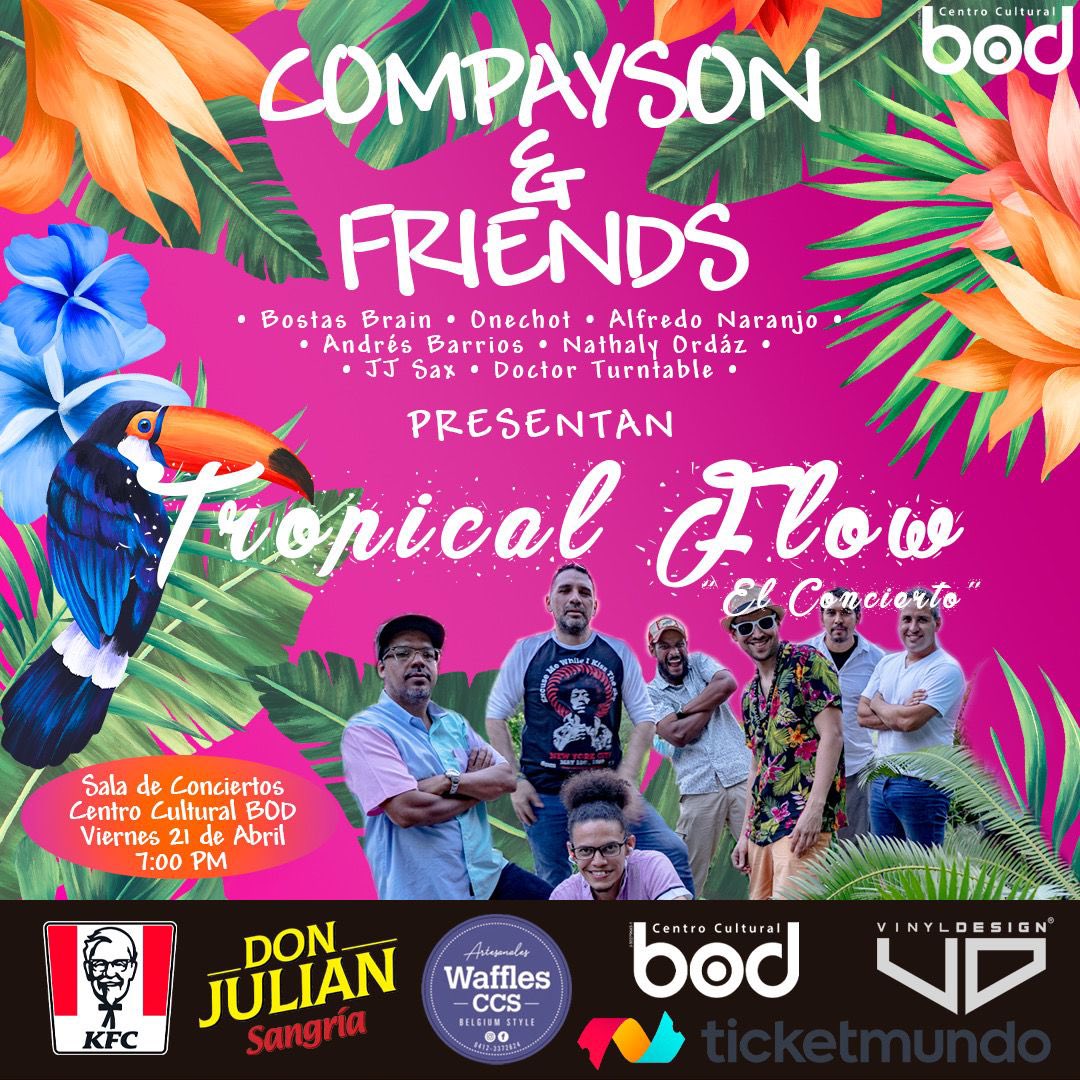 HOY HOY HOY HOY🌴
Llega el flow de <a href="/CompaySon/">CompaySon</a> al @CCulturalBOD 
Entradas en ticketmundo y taquillas del teatro.
@onechot  Bostas Brain, Alfredo Naranjo, Andrés Barrios, Dr. Turn table, J.J Sax y yoooooo😊