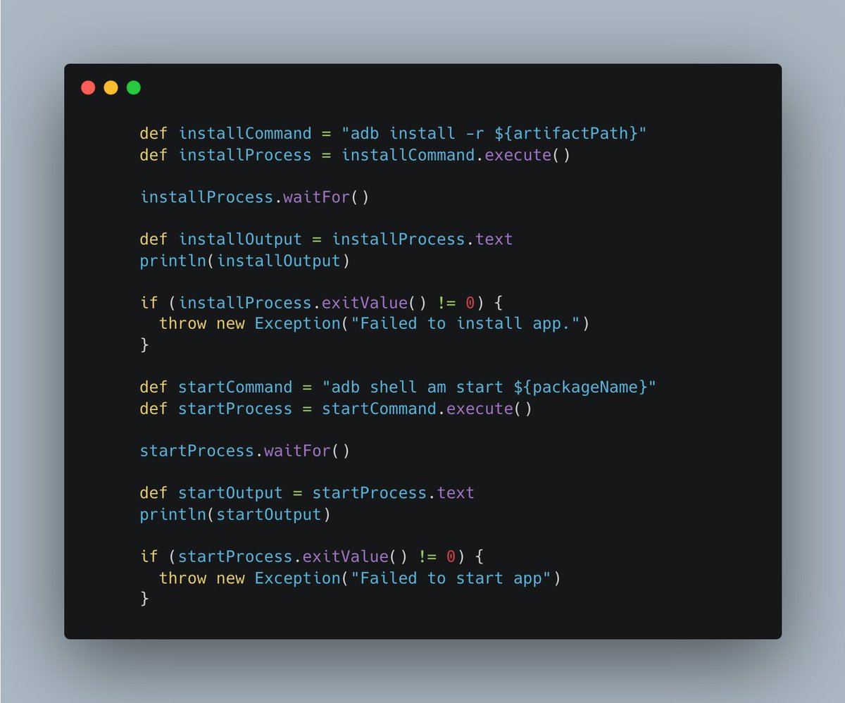 Jarosław Michalik (@jarekontech) on Twitter photo <a href="/cortinico/">Nicola Corti</a> You can actually put linux commands into Gradle task
This should do the trick: <a href="/cortinico/">Nicola Corti</a> You can actually put linux commands into Gradle task
This should do the trick: