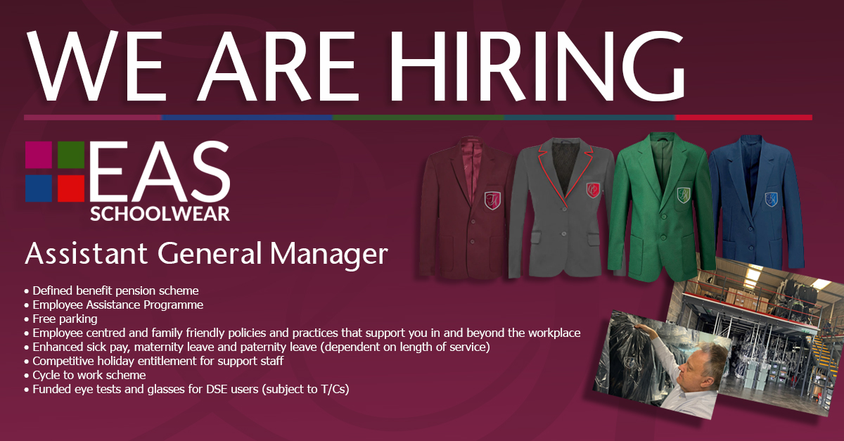 Announcing an exciting new role!  EAS Schoolwear, the not-for-profit online sales arm of Emmanuel Schools Foundation, is looking for an Assistant General Manager to join our established team.

@mynewterm 🔽

mynewterm.com/jobs/757916386…

#jobsearch #NEjobs #HIRINGNOW #EASschoolwear