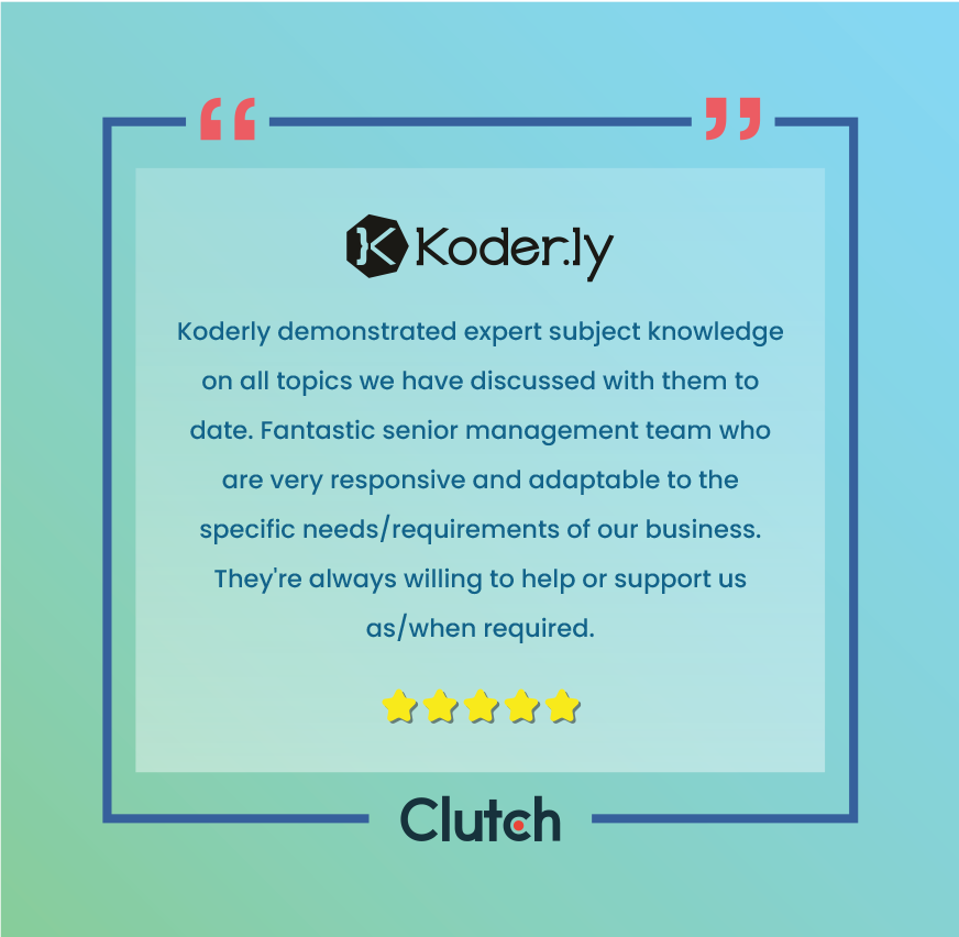 koderly's tweet photo. It's always nice to receive a positive review from a happy client ❤️

Read the full review on Clutch: https://t.co/BJxE9cAqI2

Get in touch if you need help solving complex business problems with elegant software solutions.

#SQLServer #SoftwareDevelopment https://t.co/GLoSY4tFDw