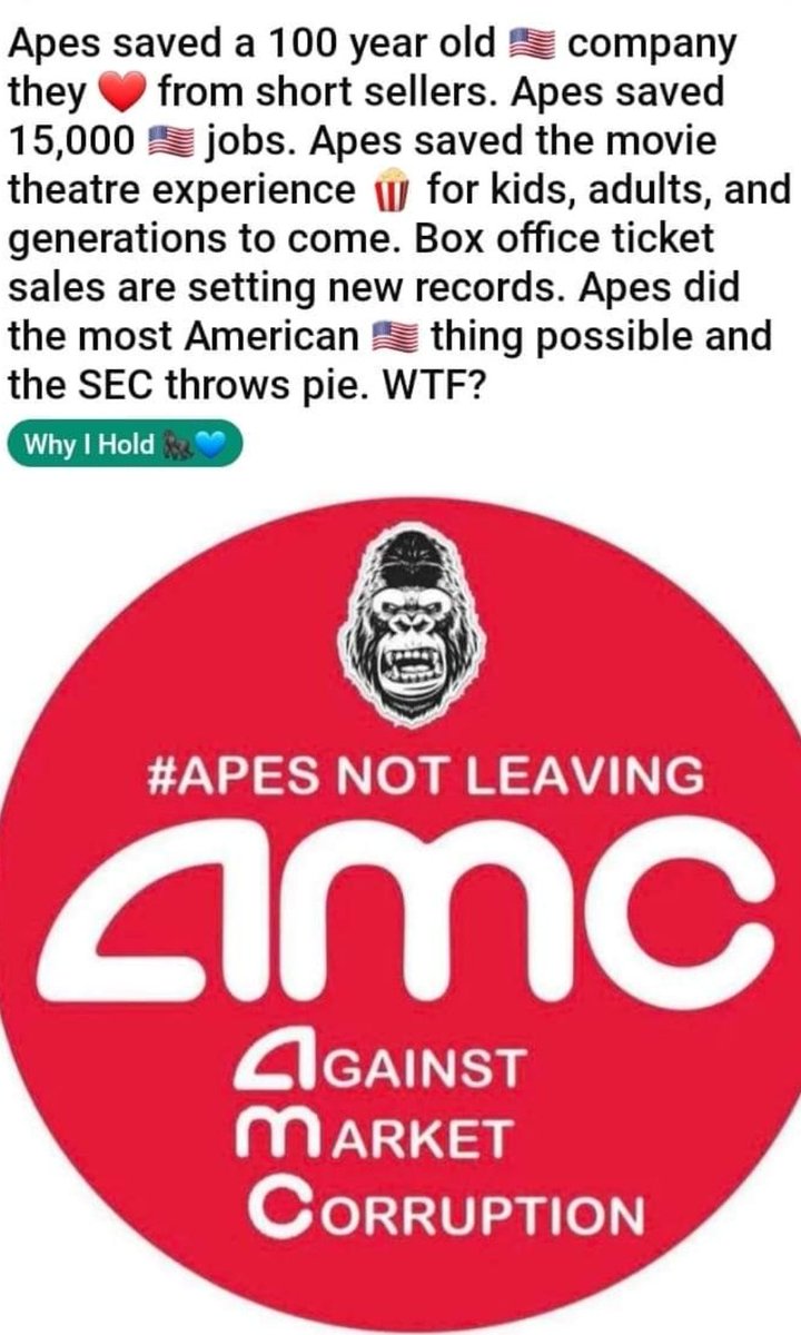 xLaraAMC's tweet photo. We saved #AMC, a lot of people are all in and are now heavily down, myself included. The short sellers want to turn AMC into a penny stock, let's fight against it! Giving up is not an option! We buy &amp; hold until we win! Buying &amp; holding are our weapons!
#AMCNOTLEAVING
#AMCSqueeze https://t.co/kznnhxZSQY