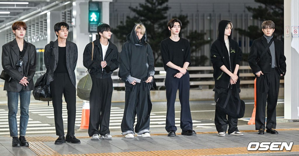 ENHYPEN wore all black as a sign of respect and mourning. They are headed for Las Vegas to attend the inaugural <a href="/WeBridgeExpo/">We Bridge Music Festival & Expo</a> and Music Festival happening this weekend.
