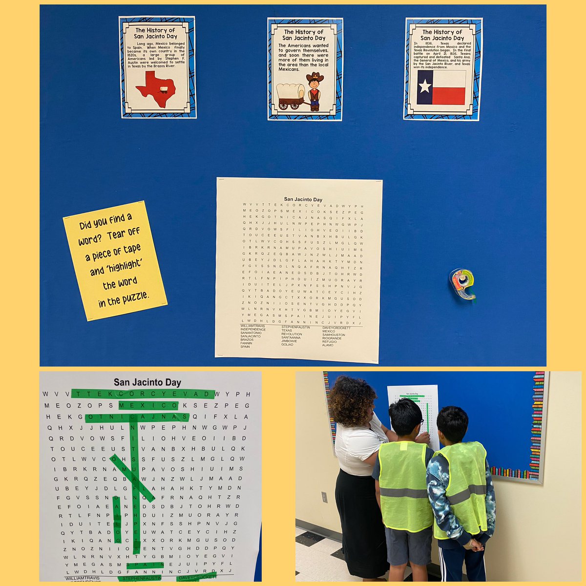 PH Panthers had fun with a word search this week leading up to San Jacinto day. #PearlHallProud #PISDpride #PISDElemSS