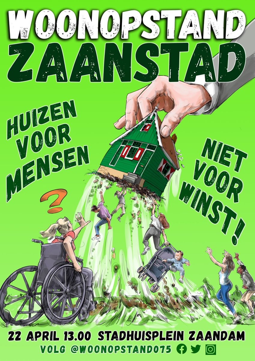 woonopstand075's tweet photo. Komt allen naar Woonopstand Zaanstad
Huizen voor  mensen! Niet voor winst!

22 april, 13 uur, Stadhuisplein, Zaandam https://t.co/UmUvPCCzW2