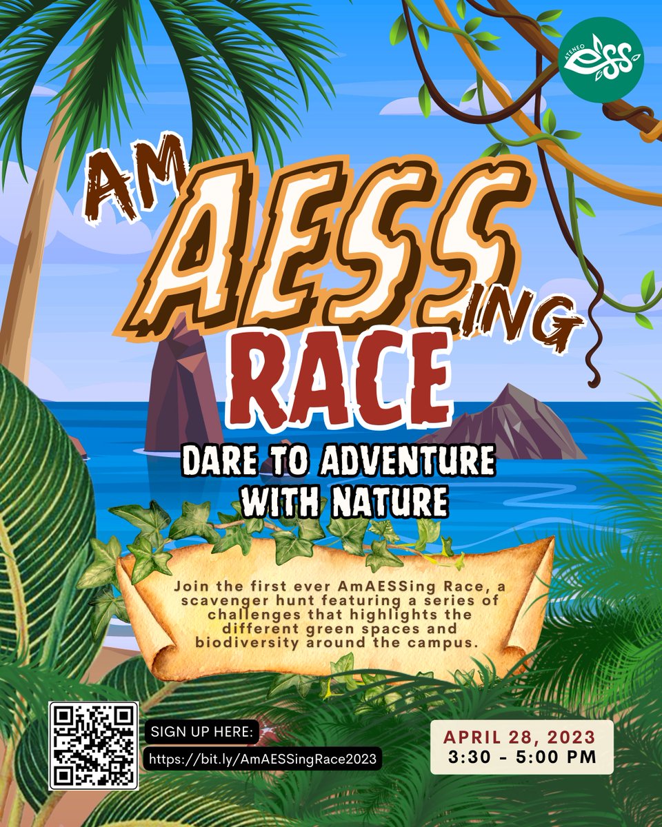 AteneoESS's tweet photo. Start your engines and may the best Eco-Warrior win! 💅

Be ready to get your shoes dirty for this adventure that takes you all around campus, discovering new species, finding treasures, and collaborating with friends 🏃‍🗺 https://t.co/jwoUAis7Y2