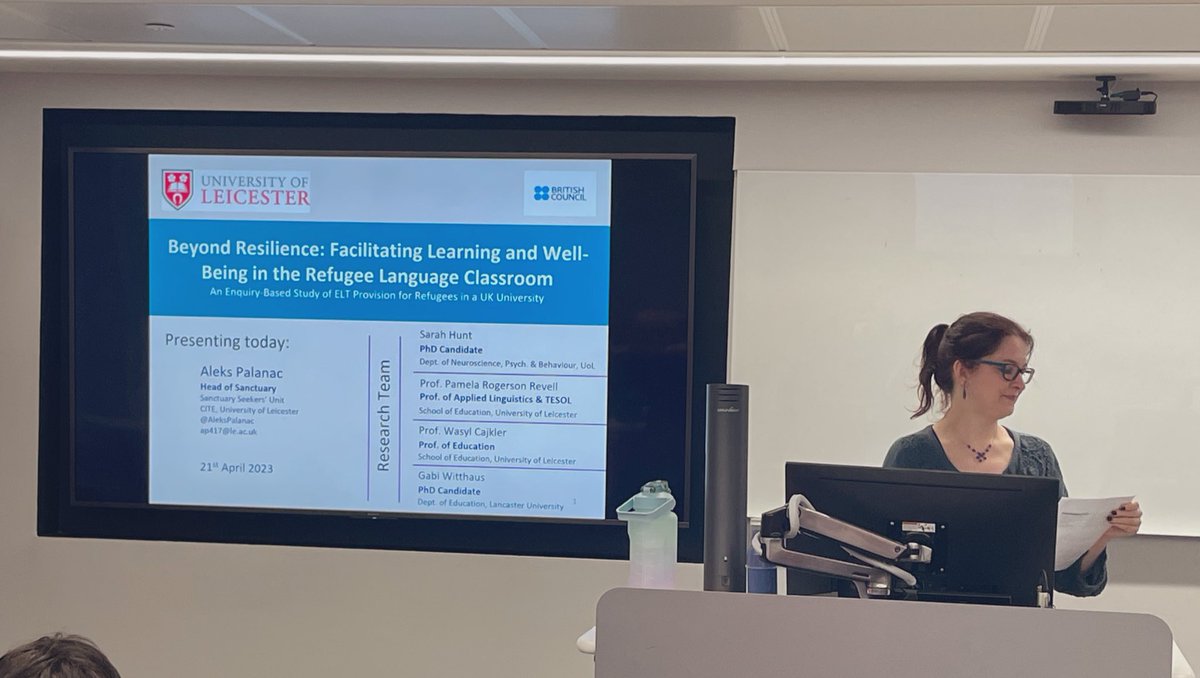 EapForSJ's tweet photo. @AleksPalanac @RefugEAP #RefugEAP #eap4sj reports on ‘Beyond Resilience: Facilitating Learning and Well-Being in the Refugee Language Classroom’ study @BritishCouncil https://t.co/zjNTpkXELD