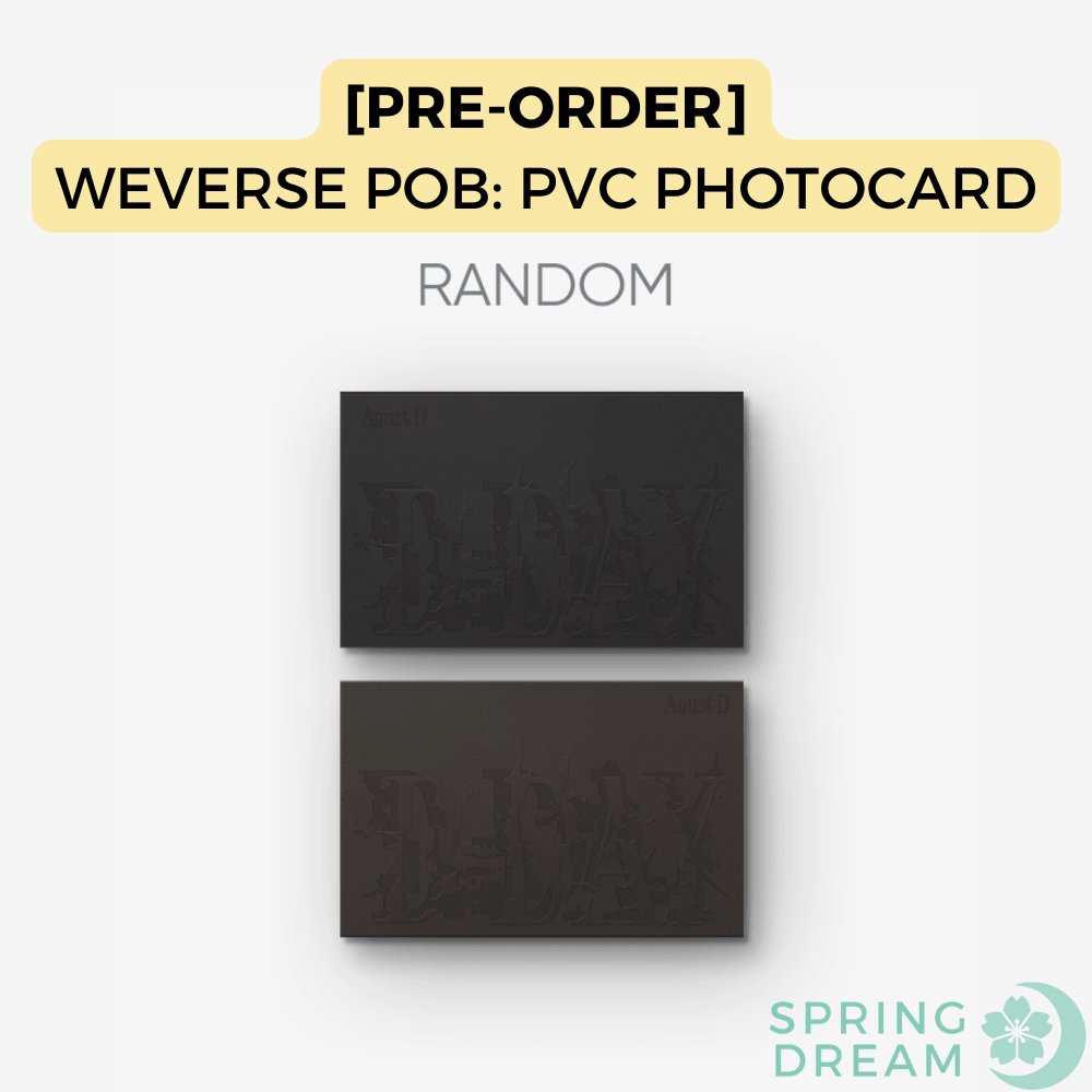 SpringDreamPH's tweet photo. PH GO #SpringDreamGO
BTS SUGA Agust D 'D-DAY' album
w/ WEVERSE POB: PVC PHOTOCARD
920 php ea
DP: 250 ea
DOP: APRIL 25
BAL:
-no fee if MAY 15
-w/ 13% fee if MAY 16-when onhand
4/27 Release
NETA
Order form: https://t.co/SOSit630a5 https://t.co/QWjGTV7bJG