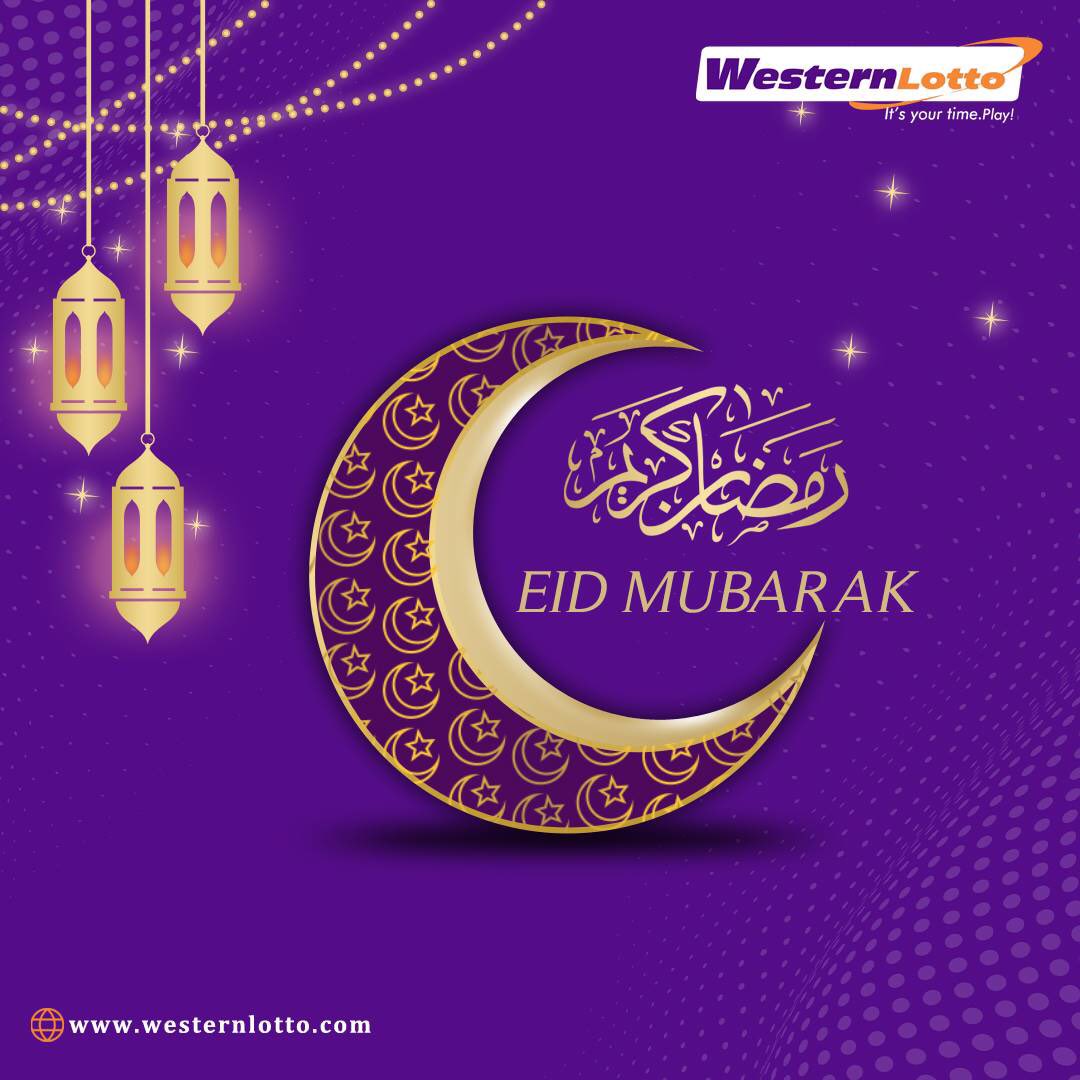 Westernlottong's tweet photo. Eid Mubarak🌙✨ 

May your celebrations be filled with pleasure, happiness and maybe even a lucky win with us

Wishing you a prosperous and blessed Eid Mubarak from Team WesternLotto. 

#EidMubarak #Eid2023 
#WesternLotto https://t.co/FAtFG75bur