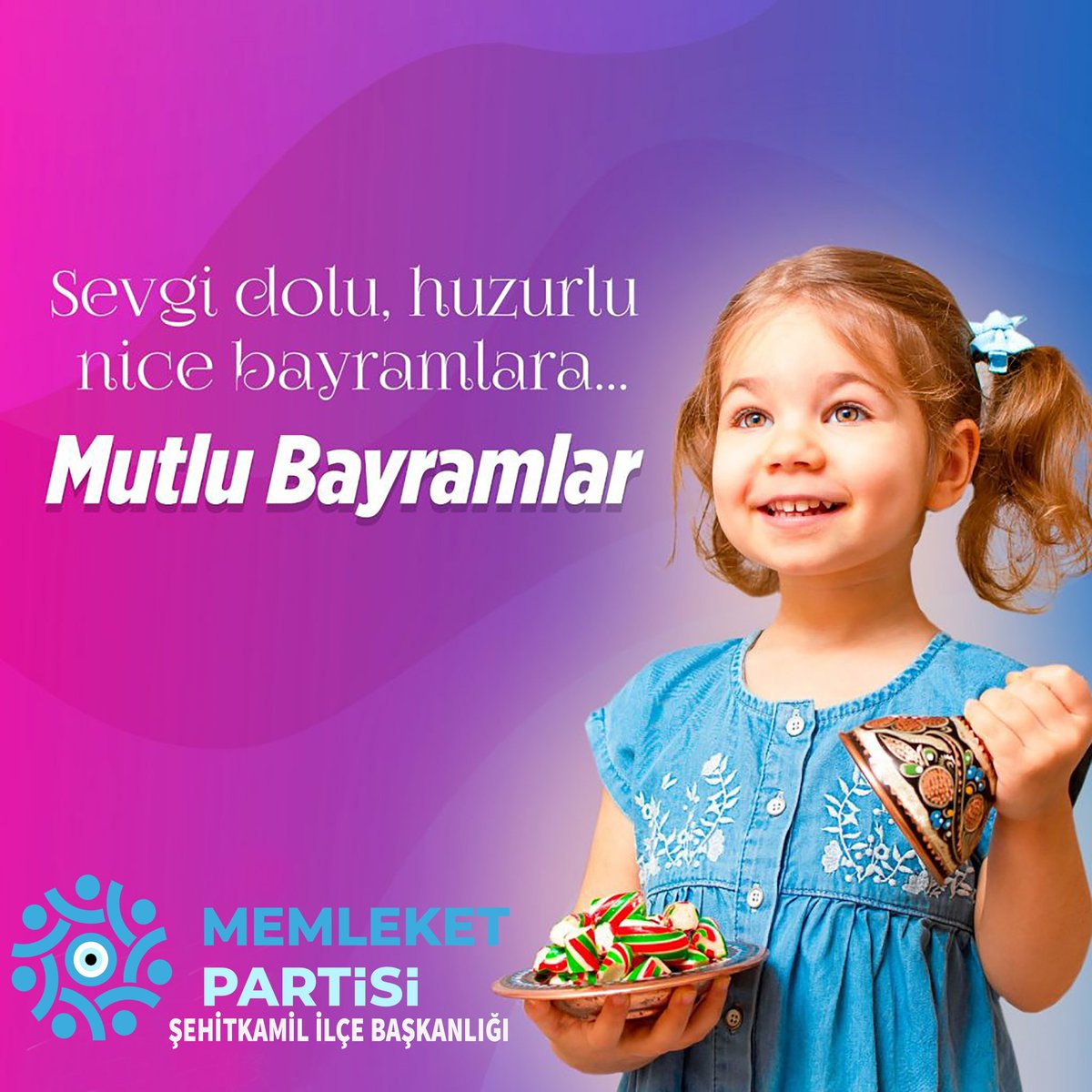 mpsehitkamil's tweet photo. "Memleket Partisi olarak Ramazan Bayramı'nın tüm coşkusunu yaşarken, sevdiklerimizle bir araya gelerek sevgi ve saygı ile dolu bir bayram geçirmenizi diliyoruz. Bu mübarek günleri fırsat bilerek, birlik ve beraberliğimizi güçlendirip, sevginin dilini konuşalım. İyi Bayramlar." https://t.co/HNEx8yd7QC