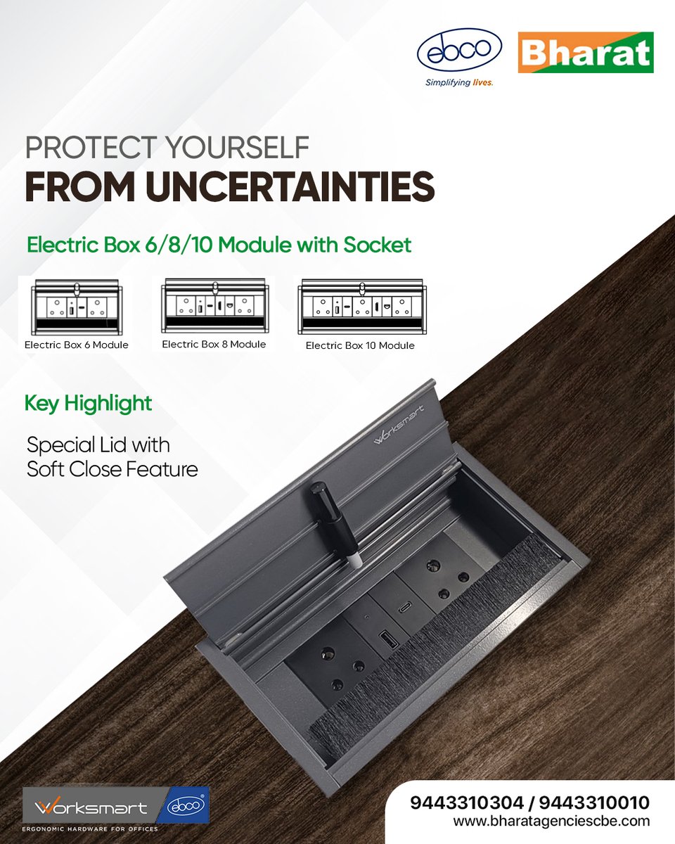 bharat_agency1's tweet image. #BharatAgencies, the authorized dealer of #Ebco, deals with the best quality and ergonomically designed #ElectricBox 6/8/10 #ModulewithSocket

goo.gl/maps/weCZLWFme… / bharatagenciescbe.com

9443310304

#SimplifyingLives #Worksmart #Ebcointerior #ElectricBoxModuleSocket