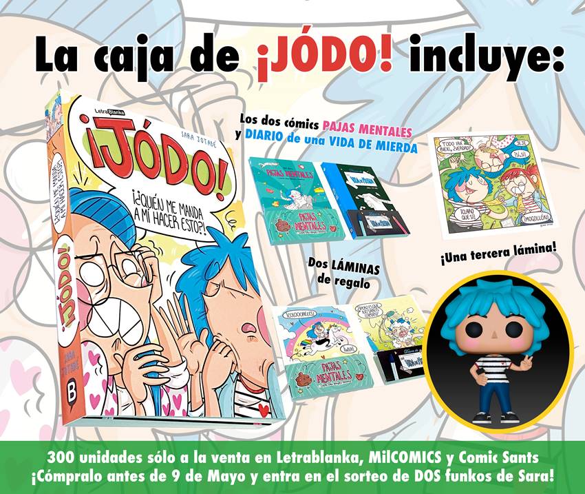 La artista del noveno arte <a href="/sarajotabe/">Sara Jotabé!</a> presenta ¡JÓDO! un estuche que recoge sus dos rebeldes y particularísimas primeras obras. Y sortea dos funkos de su protagonista y alter ego! Te lo vas a perder?
#Cómic #SantJordi2023 <a href="/Letrablanka/">Letrablanka Studio</a> <a href="/MILCOMICS/">Milcomics.com</a>