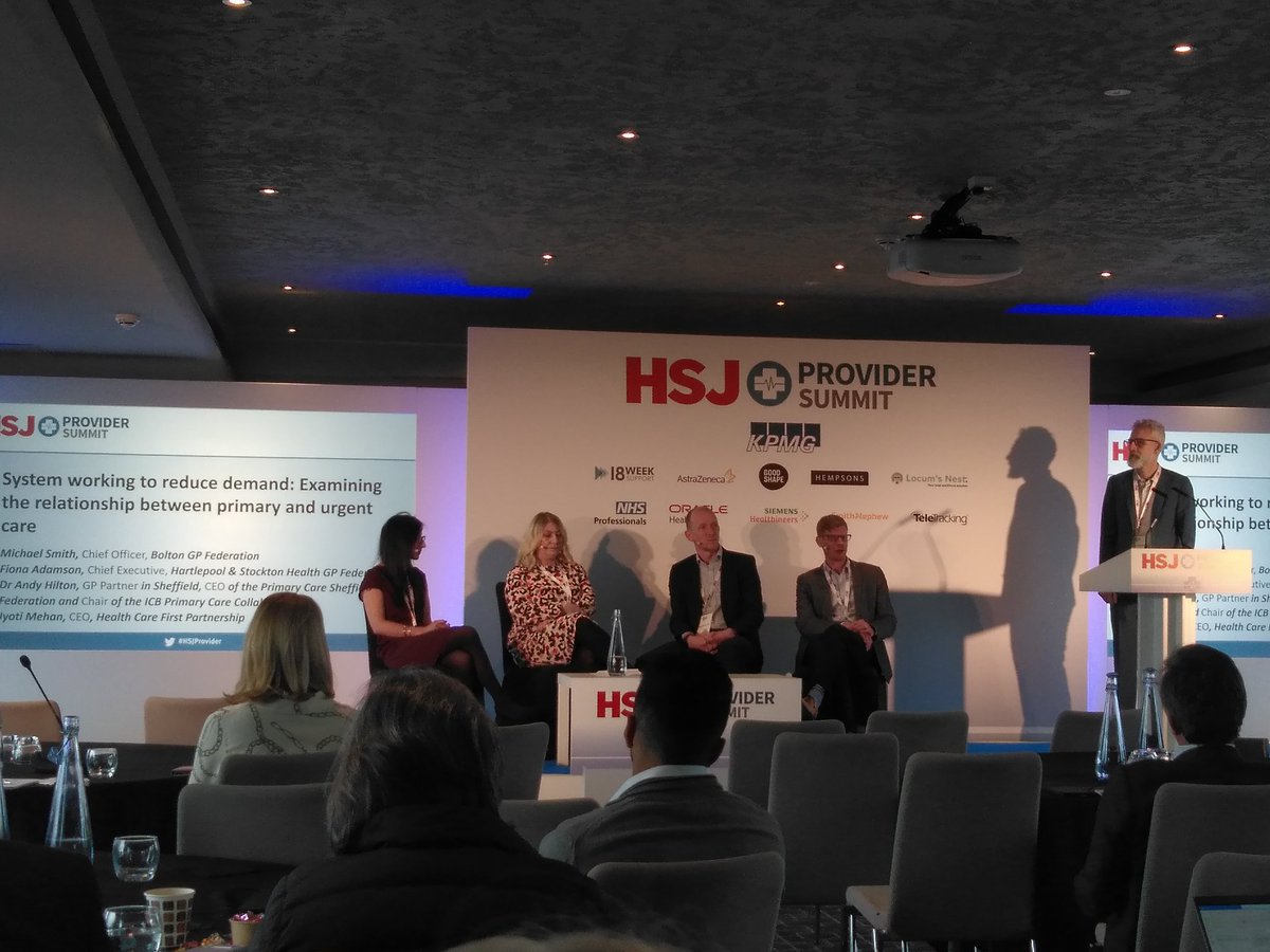 Learning about system working to reduce demand and how primary care in the North can support urgent care #HSJProvider @SueRamsay18 @ahmedshahrabani @Nick_Andreou