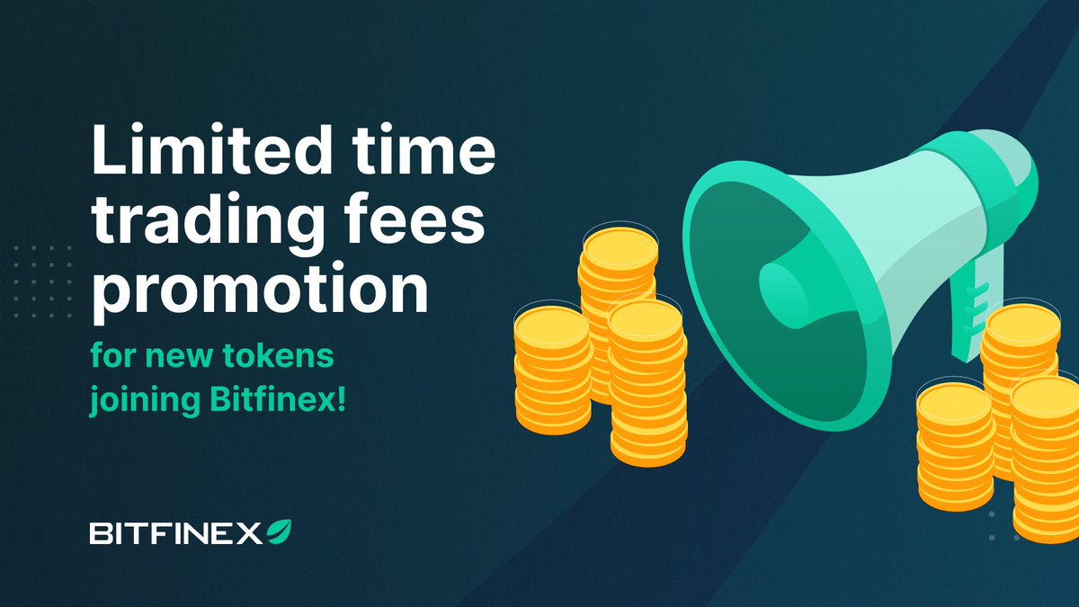 New tokens joining the Bitfinex family enjoy a limited time trading fee  discount! 🚨 🙌 ZERO fees for market makers 🔥 4 bps for market takers Only  available for 6 months for