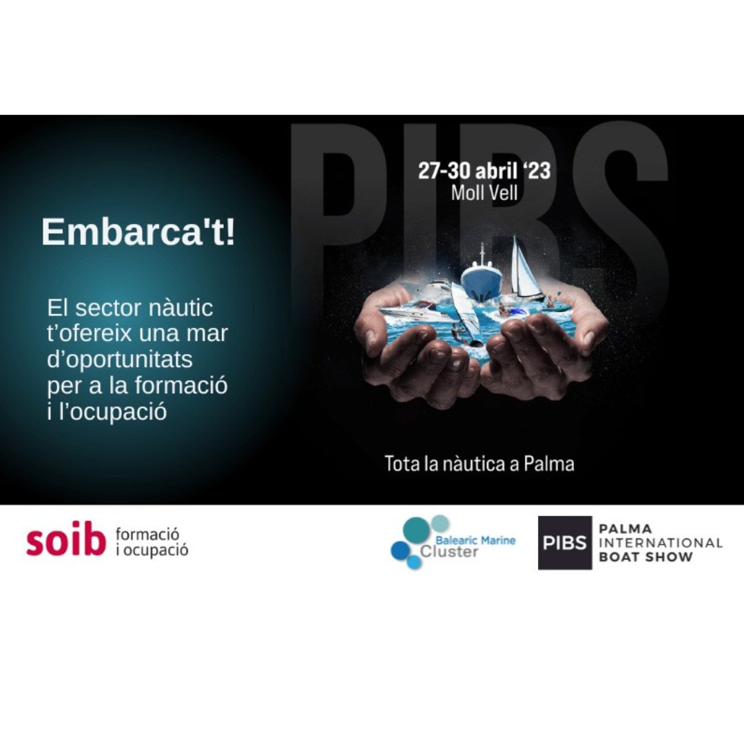 PalmaBoatShow's tweet image. El SOIB participará en el PIBS23👏🏼 Con un amplio programa de actividades, todas dirigidas a la formación y la intermediación profesional.
✅ Contará con un estand informativo que estará dedicado a la formación, el empleo y la intermediación laboral en el sector náutico.

#PIBS23