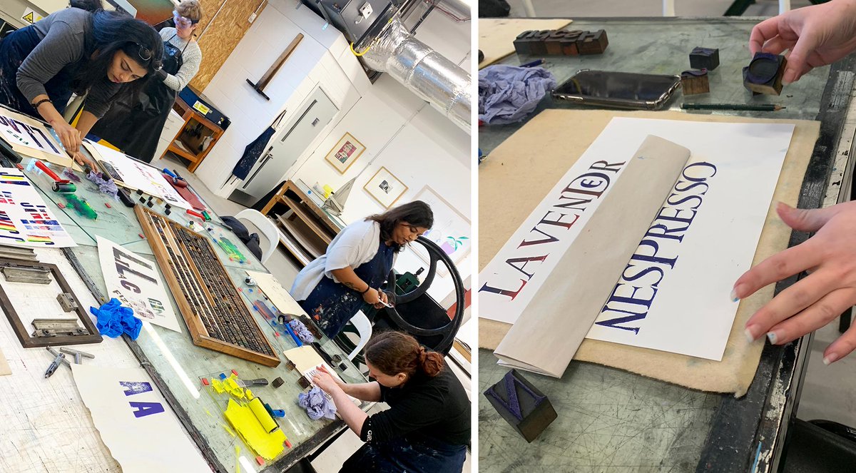 CoventryGDMA's tweet photo. Highlights from semester 2 @coventry_print_studio 
Working with movable type. Part 3 of the packaging workshop https://t.co/YfVmPNPoSu