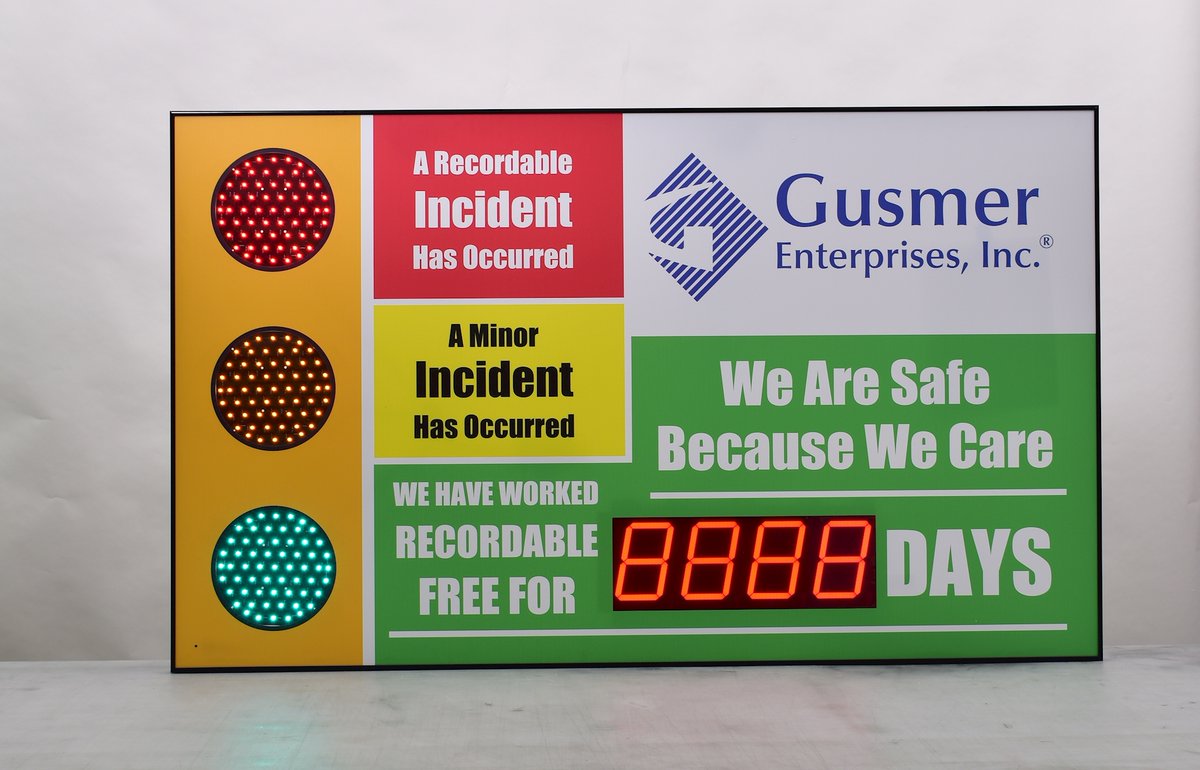 Check out how Gusmer Enterprises, Inc  is tracking days worked recordable free. We are safe because we care! @gusmerbeer @gusmerwine #cousign #safetyfirst #digitalsignage #customsigns