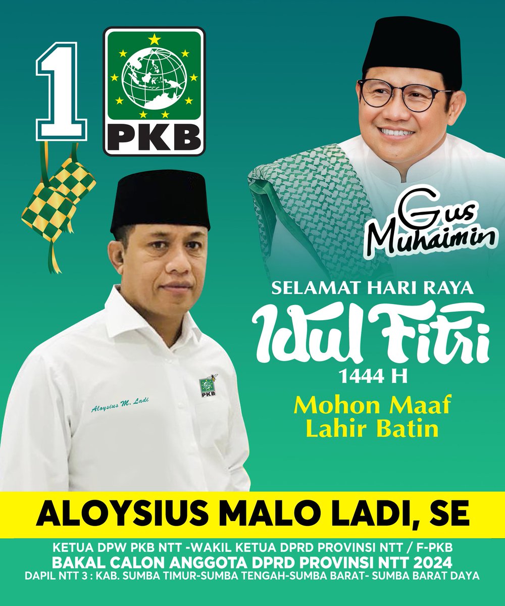 fpkbntt's tweet photo. Selamat Hari Raya Idul Fitri 
1 Syawal 1444 Hijriah. 

Mohon Maaf Lahir Batin

Semangat Menuju Kemenangan 2024. 🙏🙏🙏 https://t.co/KHCvswevVz