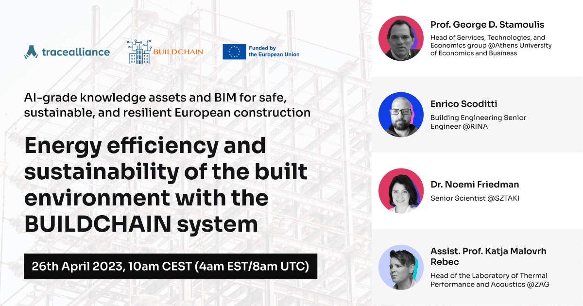trace_alliance's tweet photo. Another @BUILDCHAIN_HE webinar is coming up! Next Wed, join @STEconAUEB, #SZTAKI, #RINACONSULTING & @ZAG_Slovenia for a discussion on energy efficiency & sustainability of the🏛️built environment with the #BUILDCHAIN system!
Register to join the talk👉https://t.co/kslpuJbYGq
1/2 https://t.co/h87Gsf36yU