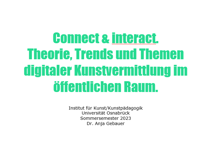 #Kickoff! Ich freue mich, dass ich zum #Sommersemester an der Uni Osnabrück ein #Seminar halten darf. Bis zum Juni entwickeln die  Studierenden kleine Formate zur digitalen Vermittlung im öffentlichen Raum💐! Hat noch jemand interessante Literaturtipps? #Lehre #DigKV