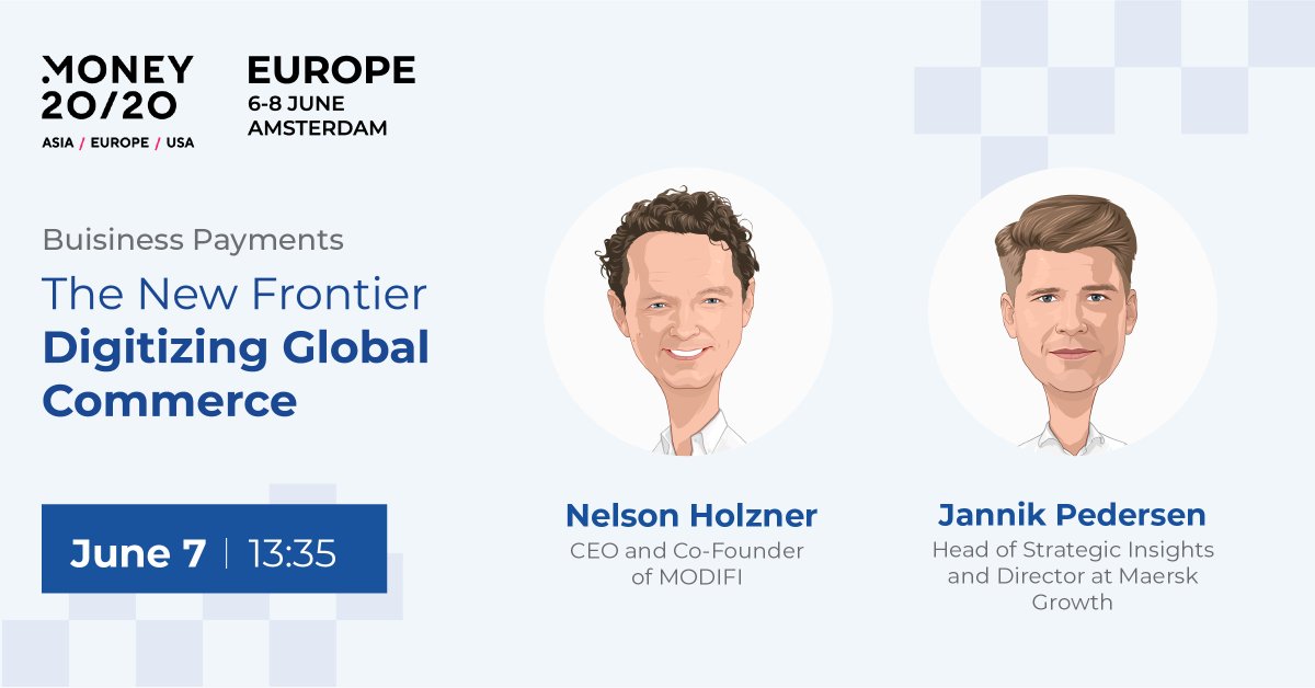📣 Don't miss our fireside talk on the future of #B2BPayments in global commerce at #money2020! Join our CEO and Co-Founder, Nelson Holzner as he chats with Jannik Pedersen about digitization, challenges and new payment solutions on June 7th!
👉  bit.ly/43NcHmU