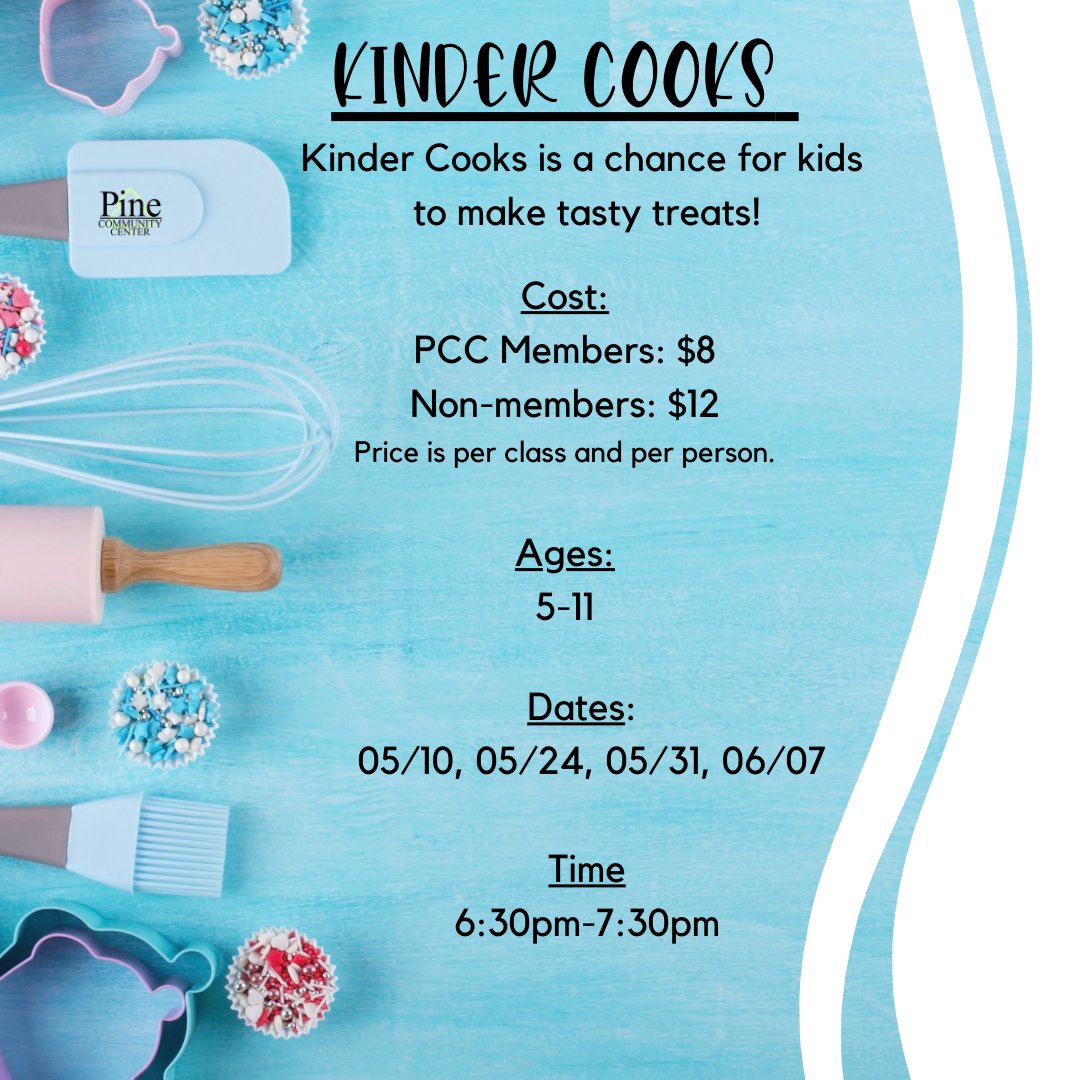pinecommcenter's tweet image. Make and taste tasty treats in Kinder Cooks 🧁 The first date is May 10th. Be sure to enroll today 😎
Click below to sign up ⬇️
twp.pine.pa.us/CivicAlerts.as…
