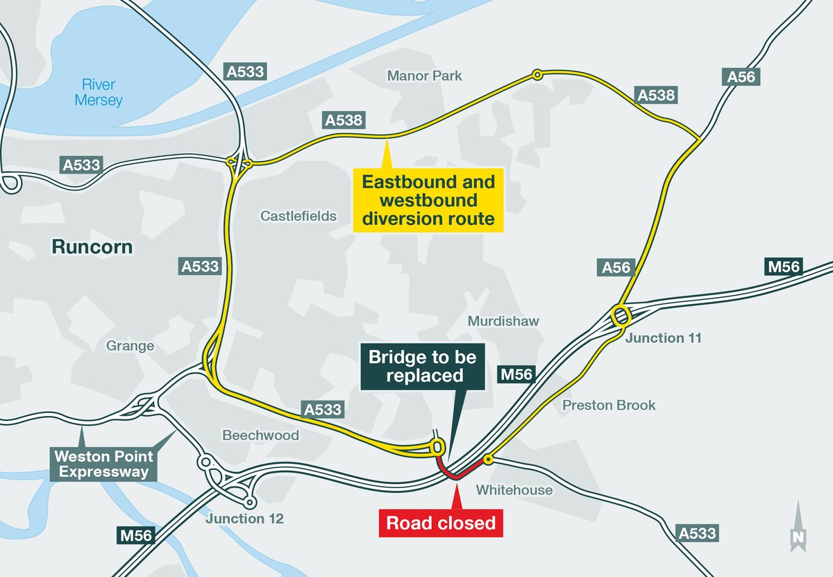 HighwaysNWEST's tweet photo. β οΈπβ οΈ Donβt forget that the #A533 #ExpresswayBridge will be closed this weekend, from 7pm tonight to 6am Monday.
π·ββοΈπ·ββοΈ The closure will allow us to complete finishing works on the new bridge. Thank you for your patience.
βΉοΈ https://t.co/LeQJjAAnNe
@HaltonBC https://t.co/VeYSLBpN7Y