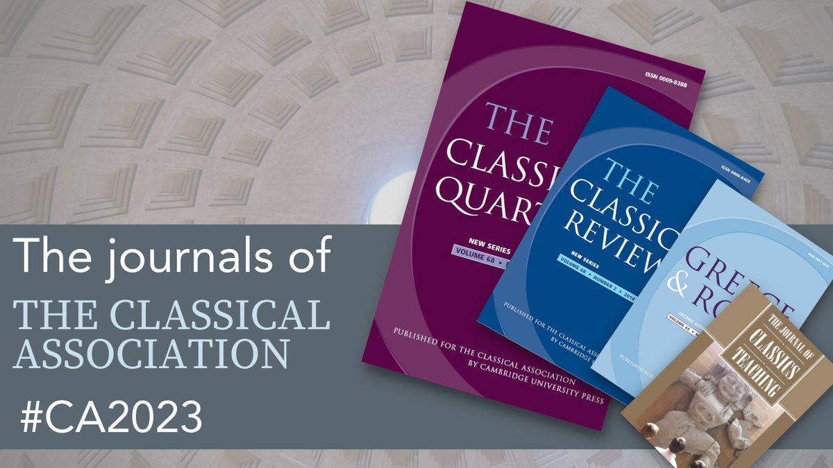 CambUP_Classics's tweet photo. Updated for #CA2023, enjoy free access to research highlights from the journals of the @Classical_Assoc. Where not already OA, access is free until the end of May 2023. https://t.co/kvw23HxLcF

@Classics_Review @CamClassics #Classics #ClassicalStudies https://t.co/YXCvOIPnyL