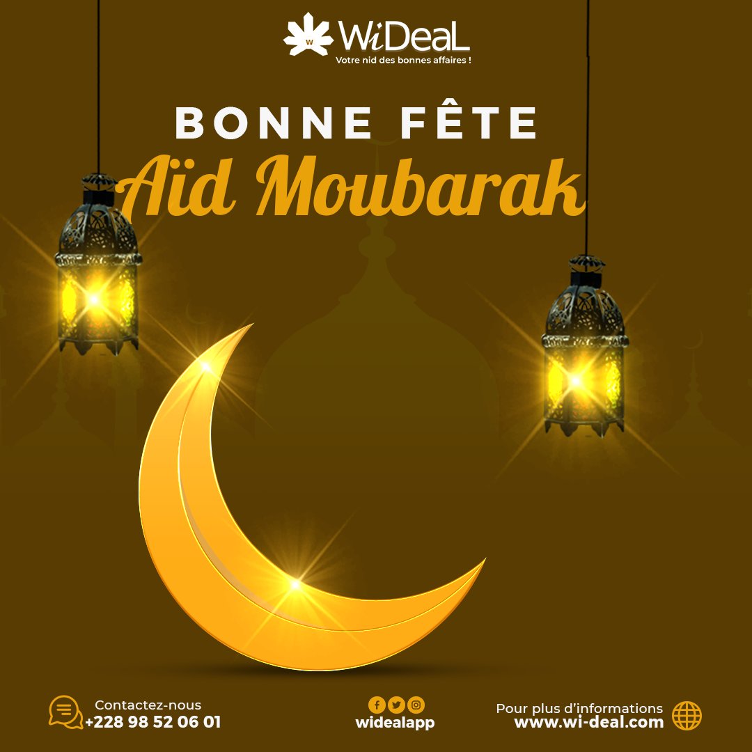 Wideaal's tweet photo. Bonne fête de #Ramadan à tous les musulmans du monde entier.

#ramadan2023 #ramadantogo #Togo #WiDeaL #widealapp #ramadanvibes #ramadankareem #musulmanstyle #aidmoubarak🌙 #TT228 https://t.co/g7f0uq9Yah