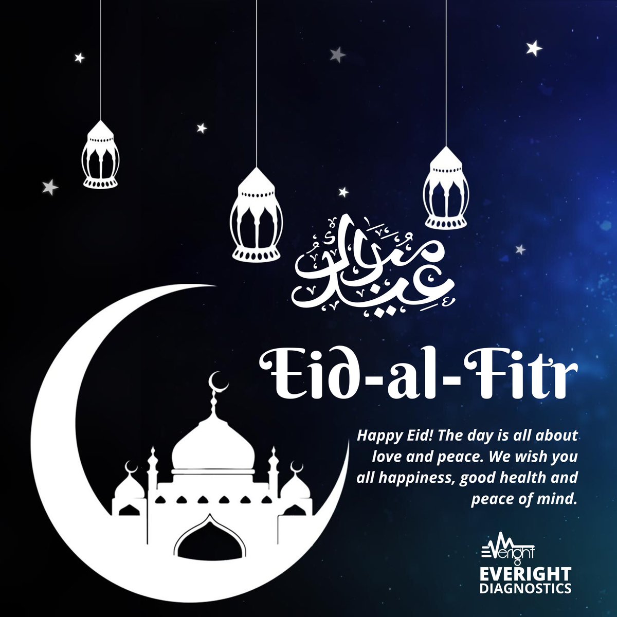 everightlab's tweet image. Wishing you a joyous Eid filled with blessings, love, and happiness. May this special day bring peace and prosperity to you and your loved ones. From all of us at Everight Diagnostics, we wish you a very happy Eid! #EidMubarak #Eid2023 #CorporateCelebration #PeaceAndProsperity