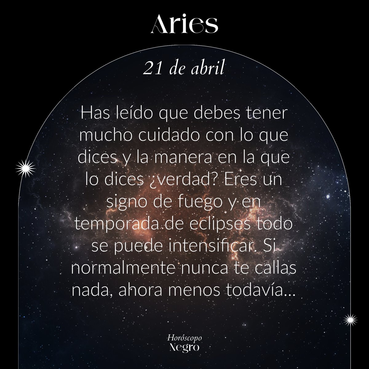 aries_hn's tweet photo. El horóscopo diario del 21 de abril para #Aries ♈️🔮 #horoscoponegro #horoscopodiario https://t.co/h0gCTf6TQR
