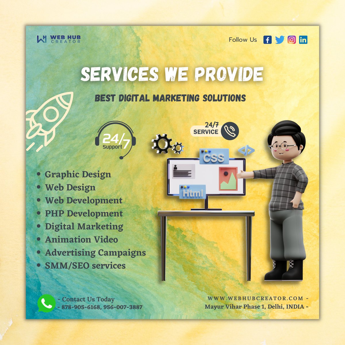 webhubcreator's tweet photo. Take Your Business to the Next Level with Our Comprehensive Solutions 🚀 💻📈
❤️ Follow @webhubcreator for more.
🌏: https://t.co/d3iQwiROXF
✉️: info@webhubcreator.com
#webhubcreator #webhub #WebsiteDesign #likepic #followforfollowback #followers #f4f https://t.co/2h2MS9P1pS