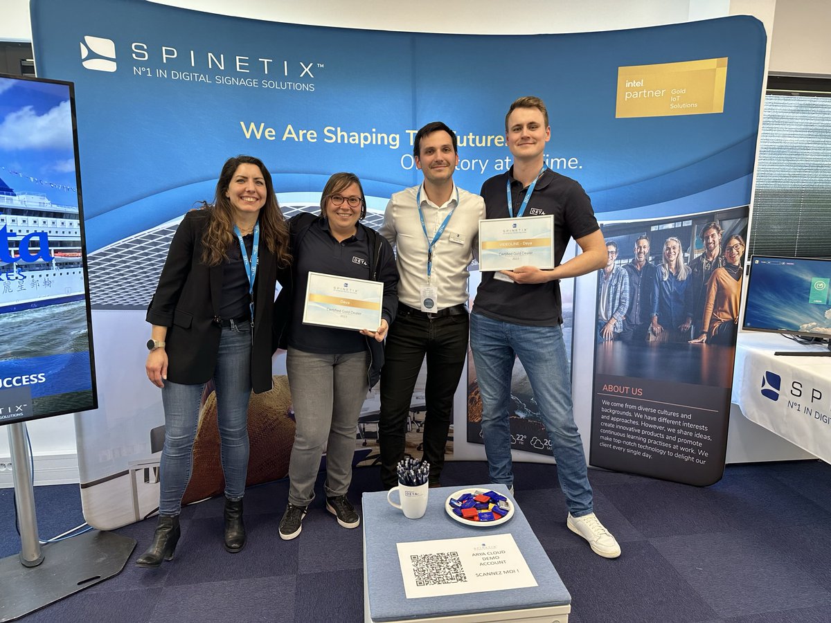 Nous sommes fiers d'annoncer que @Deya et #VIDEOLINE ont été certifiés #Gold #Dealer <a href="/SpinetiX/">SpinetiX</a> , le leader des solutions d'affichage dynamique.🔝
🤗 Merci pour les délicieux œufs en chocolat Suisse 🍫
#Deya #Videoline #Spinetix #partenaire #certification #AV #digitalsignage
