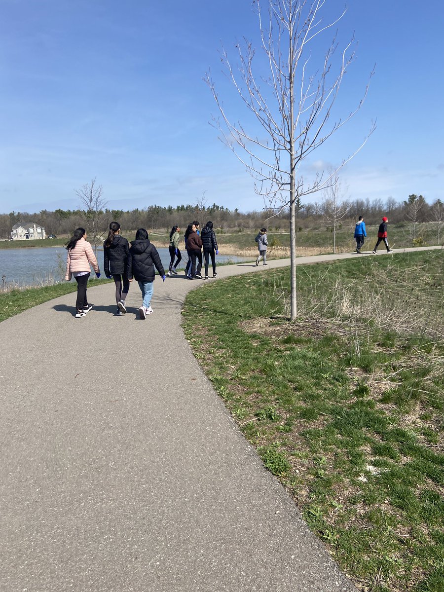 Yesterday was a beautiful day to celebrate Earth Week by cleaning up trash around the pond!
