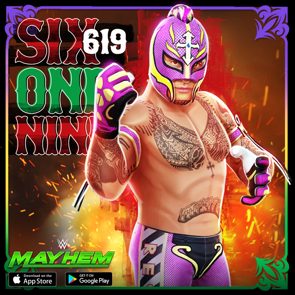 wrbgame's tweet photo. Rey Mysterio took his rightful place in pro wrestling immortality as the headliner of the WWE Hall of Fame Class of 2023. Play the Honor Rey: 619 to HOF event and win special rewards. Download WWE Mayhem: https://t.co/v6VxQR3MCI  #BringontheMayhem #WWE #ReyMysterio https://t.co/F4DBh3M3Tr