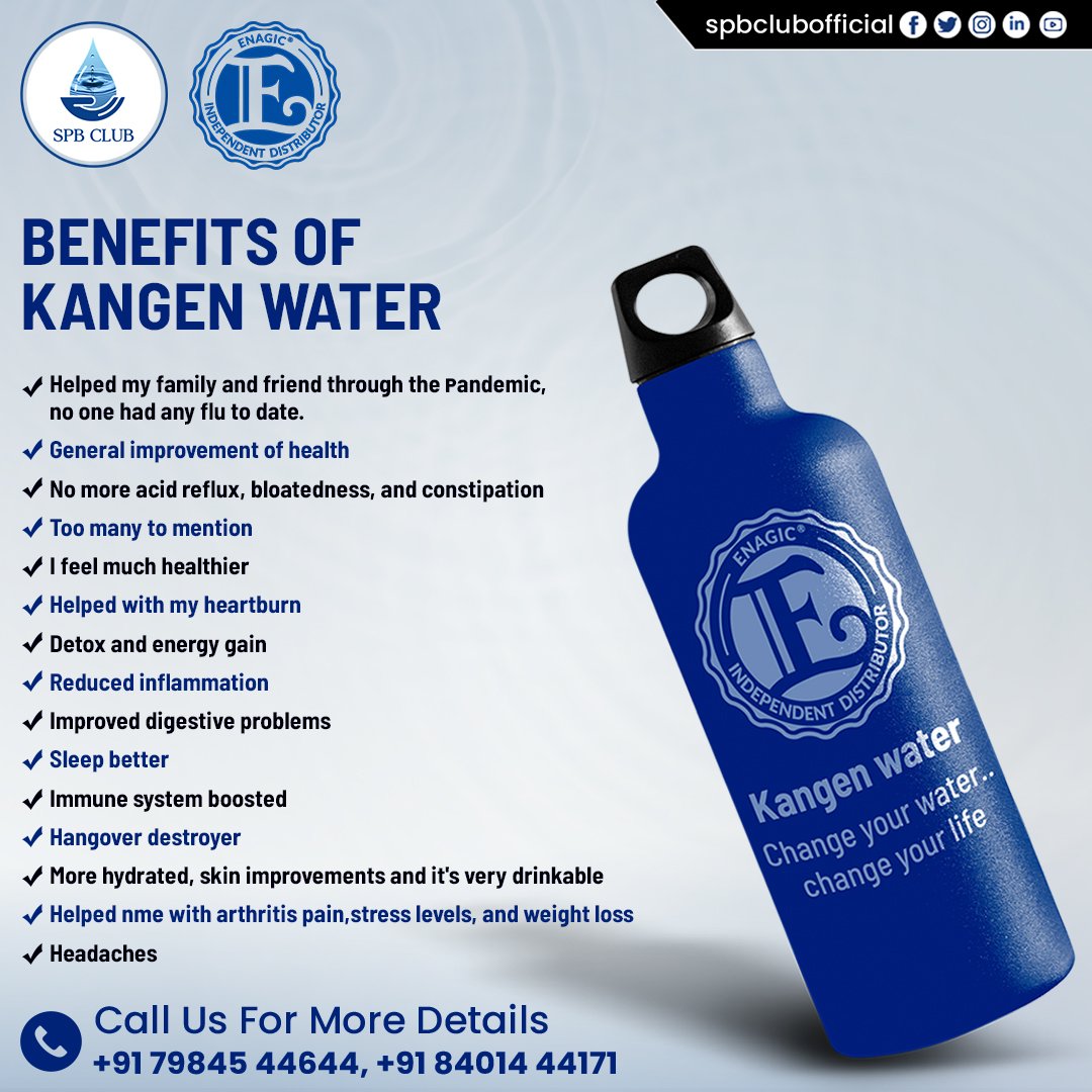 💧 Say Goodbye to Ordinary Water: Discover the Benefits of Kangen Water Today! 💧
.
For More Info Contact Us on 7984544644 or 074052 00749
.
#KangenWaterBenefits
#AlkalineWater
#HealthyHydration
#WaterIonization
#AntioxidantWater
#Detoxification
#HydrogenWater
#ElectrolyzedWater
