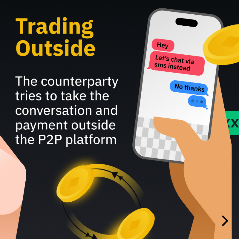 binance's tweet photo. #Binance P2P trading lets you advertise and trade directly with other users.

This leads to a number of benefits including zero fees and fast transactions, however, when using the platform it’s important to know how to stay safe.

Here are some warning signs to look out for 👉