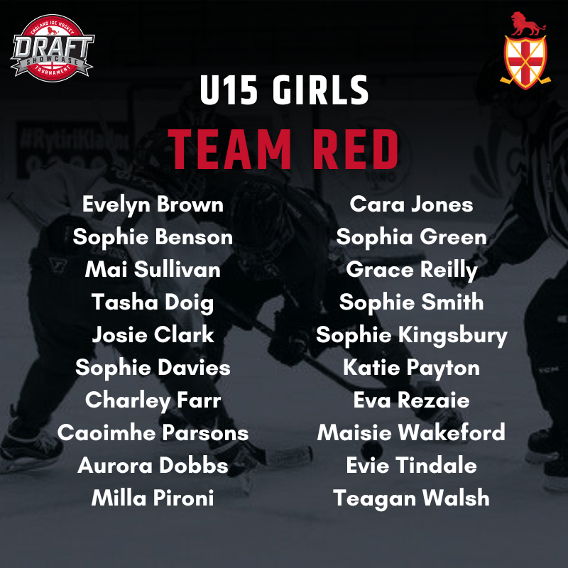 EngIceHockey's tweet photo. 𝐔𝟏𝟓 𝐆𝐢𝐫𝐥𝐬 𝐒𝐡𝐨𝐰𝐜𝐚𝐬𝐞 𝐠𝐚𝐦𝐞 🔴⚪️

Teams have been announced for the U15 Girls game to kick off the tournament!

#EIHA #Showcase2023 https://t.co/hvOo4ZVSHV