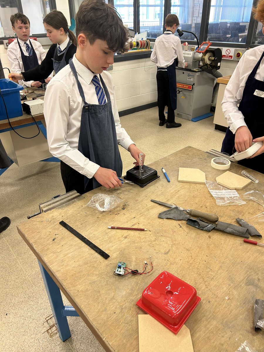The start of another busy term! Our year 9 pupils putting the final touches to their nightlight project! The future is bright 💡 #teamknock #STEMeducation