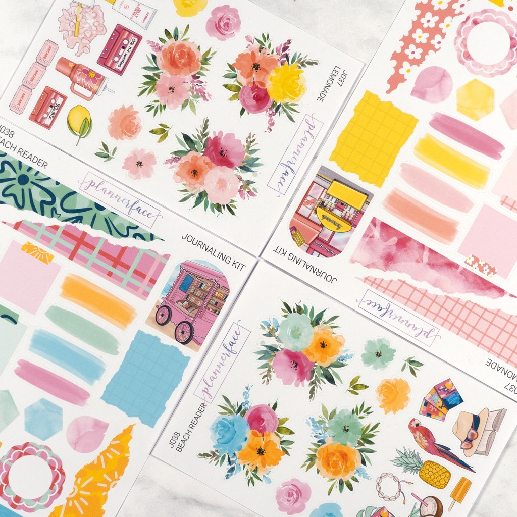 Plannerface's tweet photo. New releases are live!!!
We have such a chonky release this week, I got a bit carried away 🤣

🍋 Lemonade weekly kit + journaling kit
📖 Beach Reader weekly kit + journaling kit
🍋 Lemonade monthly kit
📝 New 12 month monthly header scripts in 2 font… https://t.co/zyGNxzUMCI https://t.co/WnC2OcLhv1