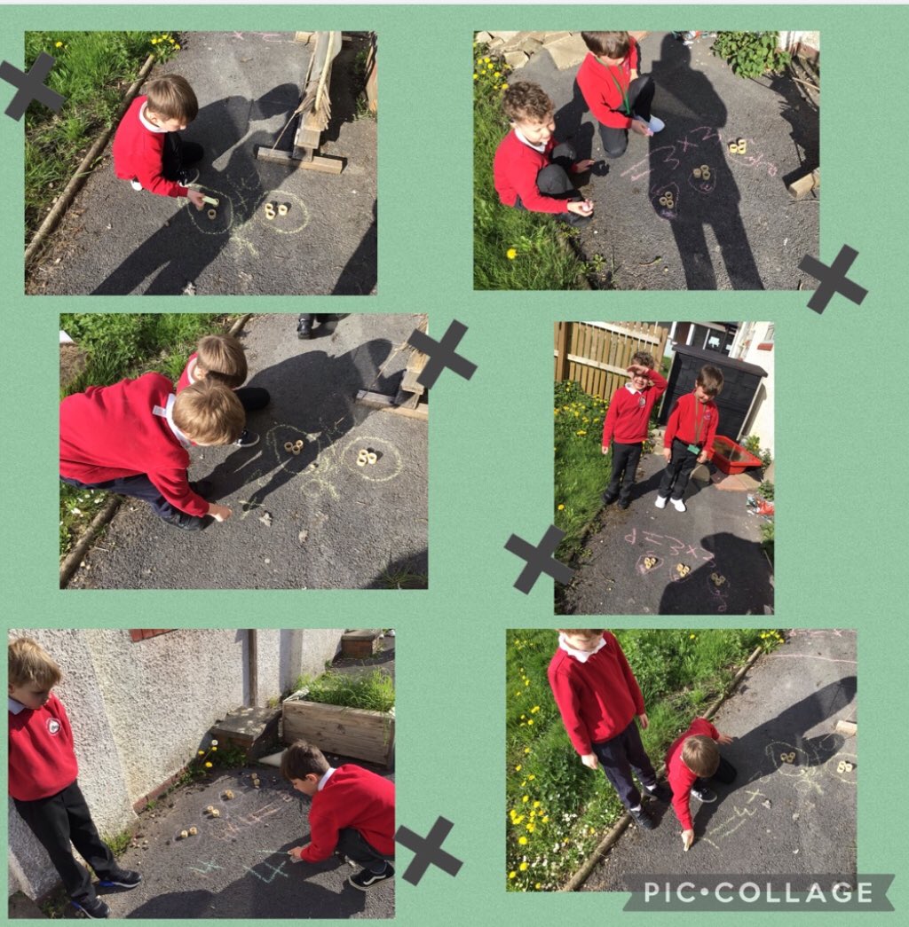 Penclawdd's tweet photo. Exploring multiplication in the sunshine X X X 🌞🌞🌞X X X #Pencsealions #Pencnum #Pencout https://t.co/P5AJWcYyHJ