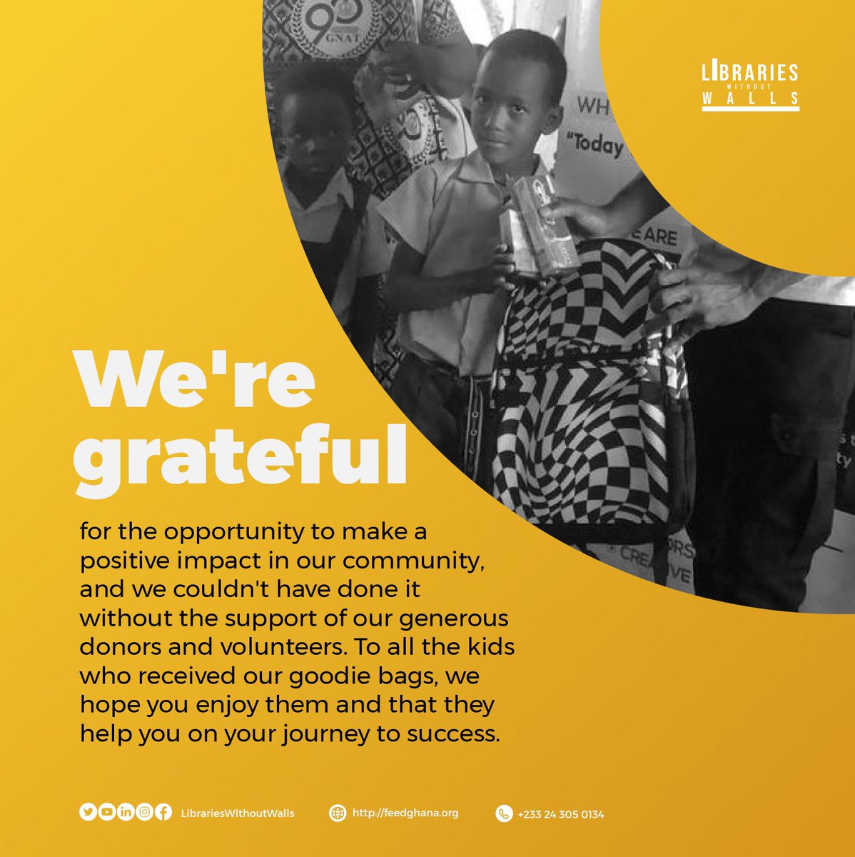 lwwgh's tweet photo. LibrariesWithoutWalls is happy to donate bags and school supplies to help students in need. We believe that every child deserves access to education and learning tools. #EducationForAll #GivingBack #LibrariesWithoutWalls https://t.co/6uJBNidNKN